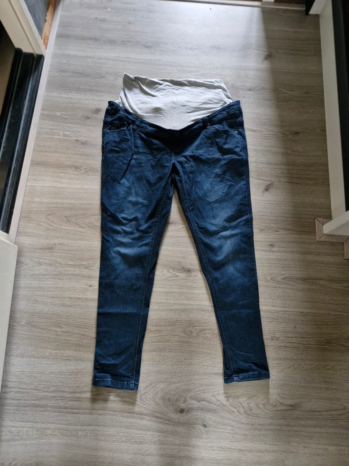Blauwe zwangerschaps spijkerbroek maat w33, Maat 38/40 (M), Blauw, Onbekend, Nieuw