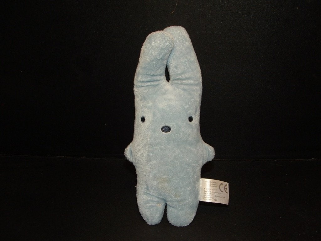 ZEEMAN KONIJN VELOURS BLAUW MET ZWART GEBORDUURDE, Verzenden, Nieuw, Overige typen