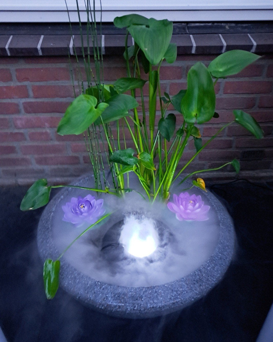 Floating Mist Maker met decoratieve bak voor vijver/tuin, Ophalen
