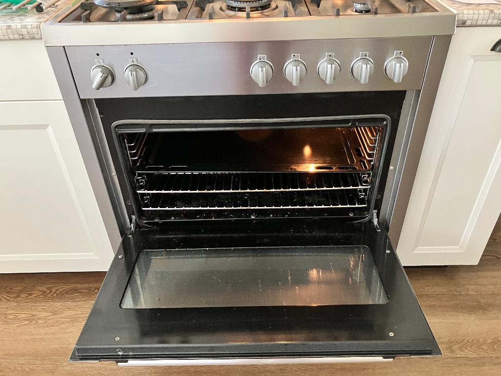 groot gasfornuis met elektrische oven, Witgoed en Apparatuur, Fornuizen, Ophalen, Gebruikt, Hete lucht, 60 cm of meer