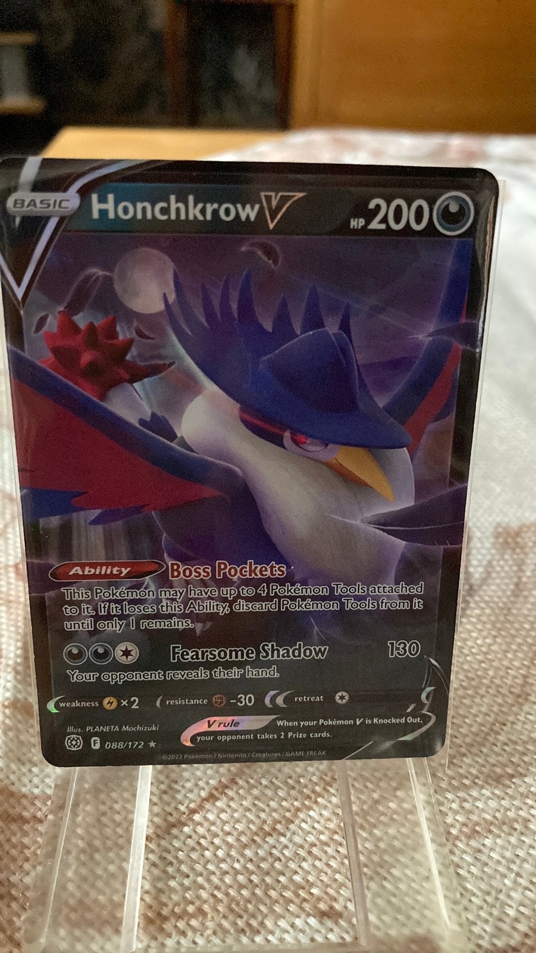 Pokemon Honchkrow V 88/172 Brilliant Stars 3,00 euro, Ophalen of Verzenden, Zo goed als nieuw