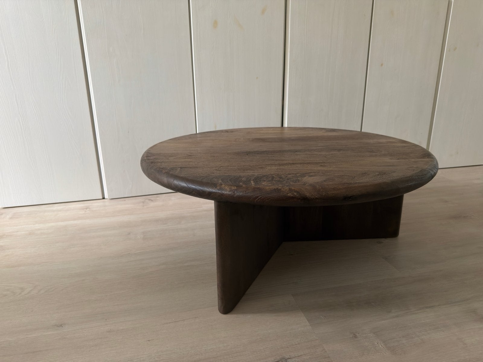 By-Boo salontafel Leonti mangohout 80cm rond bruin, Huis en Inrichting, Ophalen, 50 tot 100 cm, Rond, 50 tot 100 cm