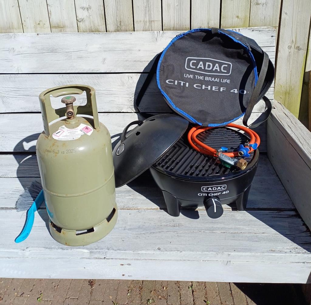 Cadac Citi Chef 40 BBQ met gasfles en toebehoren, Ophalen of Verzenden, Zo goed als nieuw, Cadac