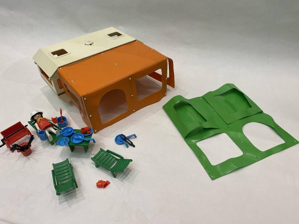 Vintage Playmobil Caravan 3450 (circa 1976) + extra tent, Verzenden, Gebruikt, Complete set