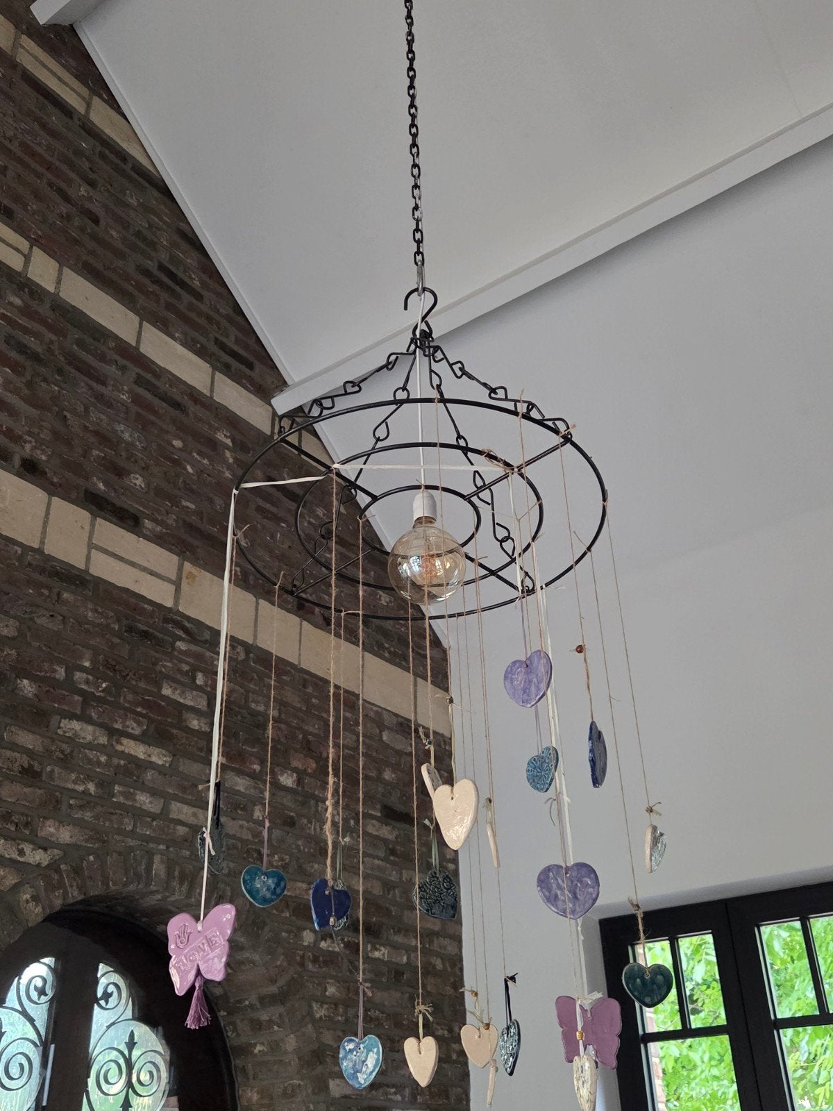 Hangend Mobiel Plafond Hanger + Aardewerken Vlinders & Hart, Ophalen of Verzenden, Zo goed als nieuw