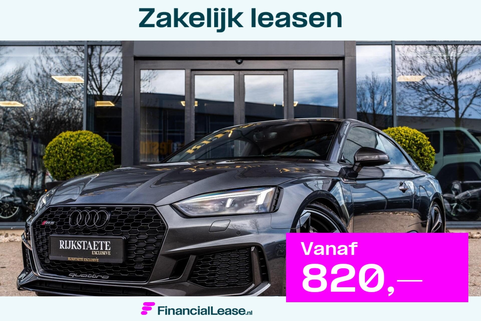Audi RS 5 2.9 TFSI RS5 Quattro|KERAMISCH|CARBON|MEMORY|HUD, Automaat, Dealer onderhouden, Gebruikt, 4 stoelen