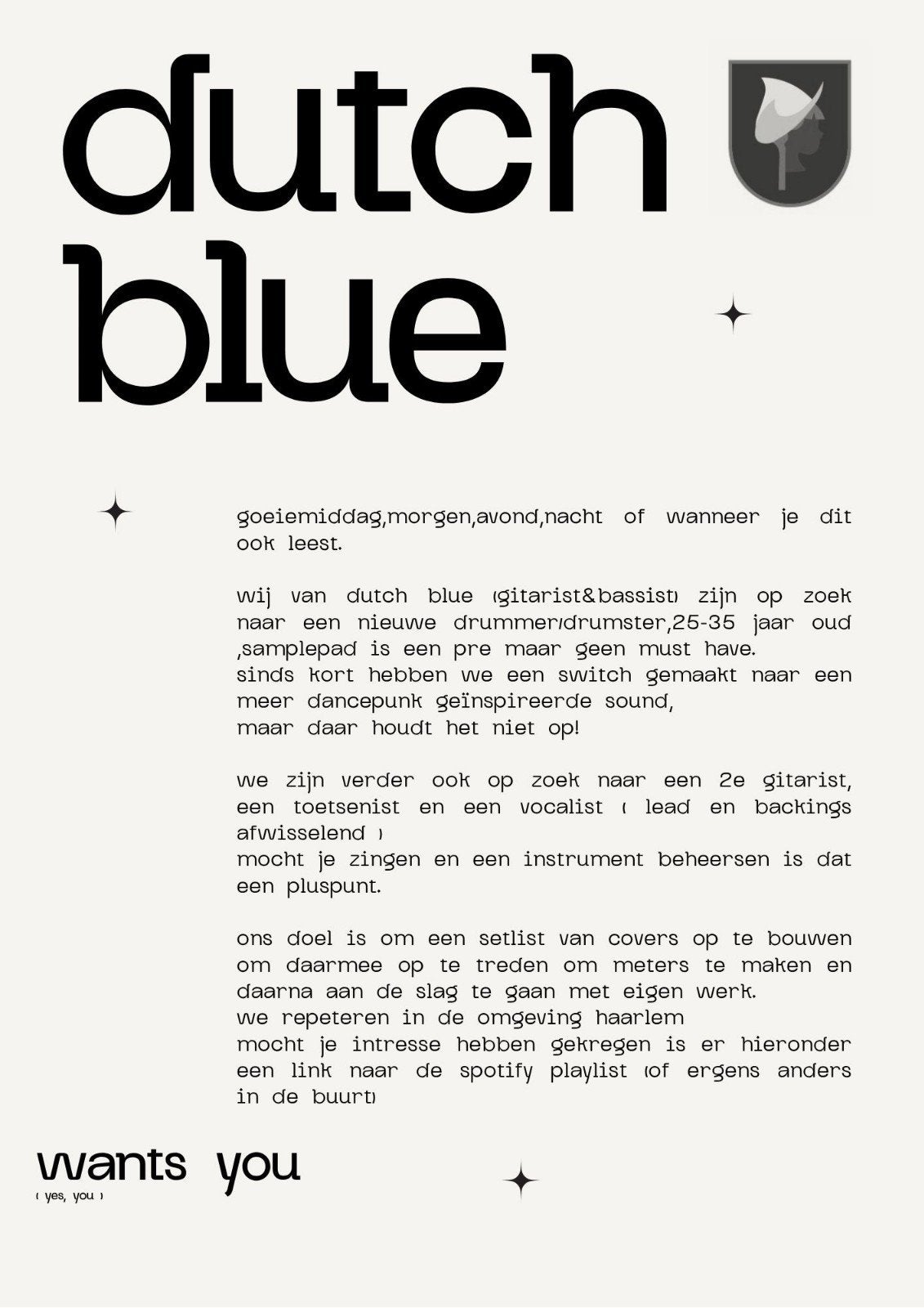 Dutch blue wants you!