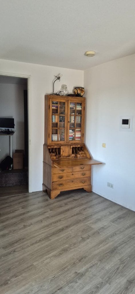 Vintage boekenkast met bureau, Glas, Gebruikt, 200 cm of meer, 75 cm of meer