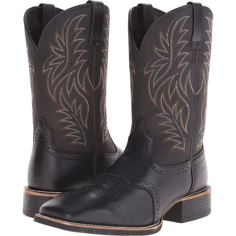 Halfhoge zwarte heren cowboy laarzen / western boots mannen, Verzenden, Nieuw, Zwart, Boots