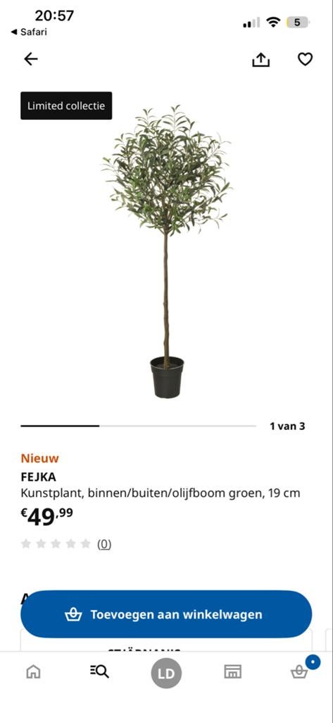 Kunst Olijfboom - ikea binnen en buiten fejka, Ophalen of Verzenden, Nieuw, Buiten
