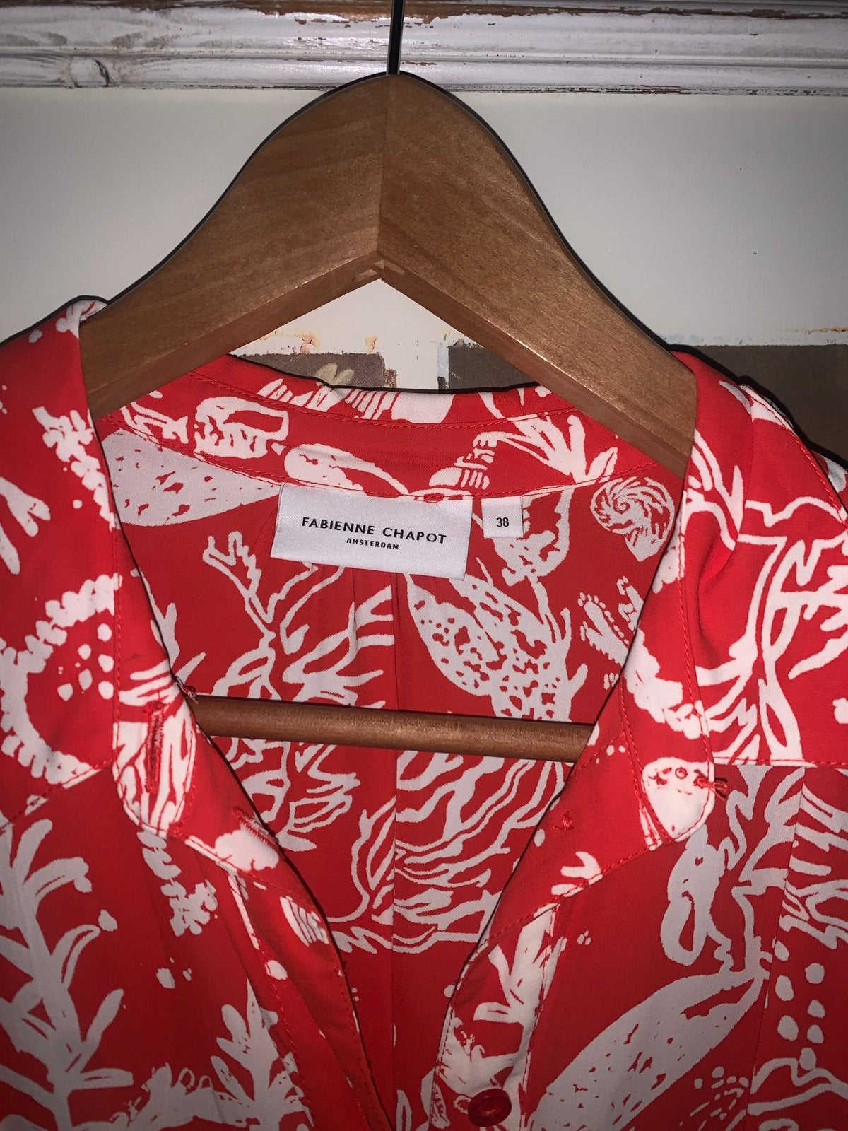 Fabienne Chapot jurk rood met witte print maat 38, Kleding | Dames, Jurken, Maat 38/40 (M), Ophalen of Verzenden, Zo goed als nieuw