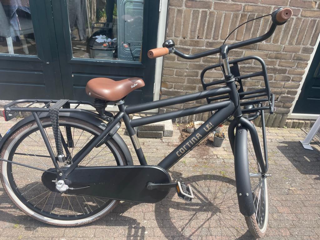 Cortina U4 Transportfiets Jongens 24 inch - Mat Zwart, Fietsen en Brommers, Fietsen | Jongens, Ophalen, Terugtraprem, 24 inch