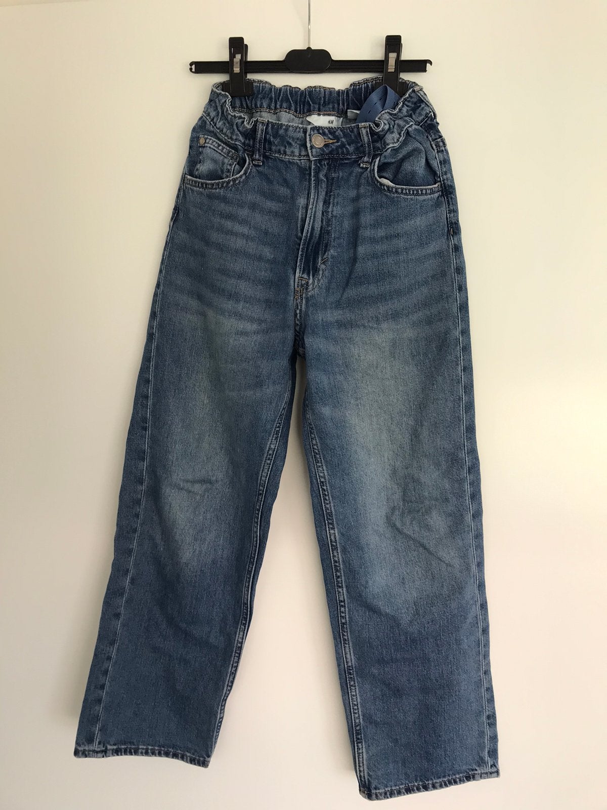 Leuke donkerblauwe baggy jeans. Maat 152, Kinderen en Baby's, Ophalen, Zo goed als nieuw, Jongen, Broek