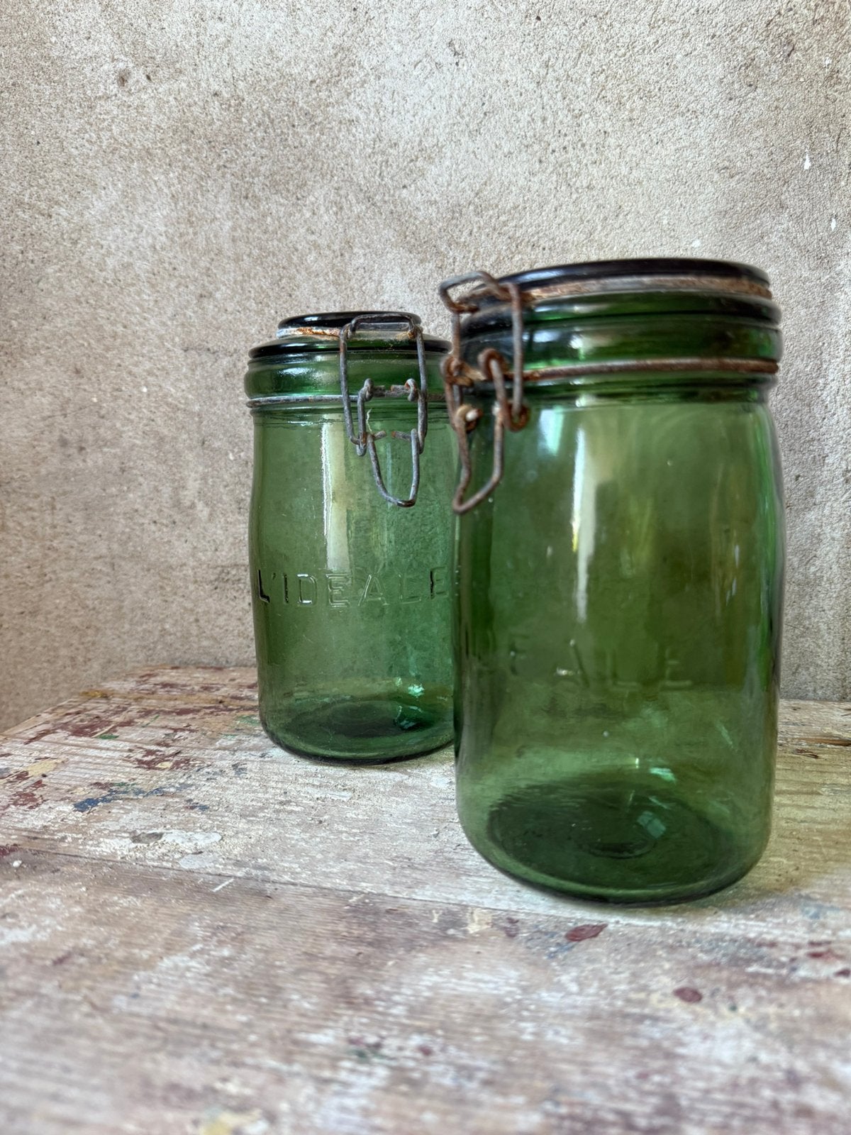 Set van 2 Franse voorraad potten, Antiek en Kunst, Curiosa en Brocante, Ophalen of Verzenden
