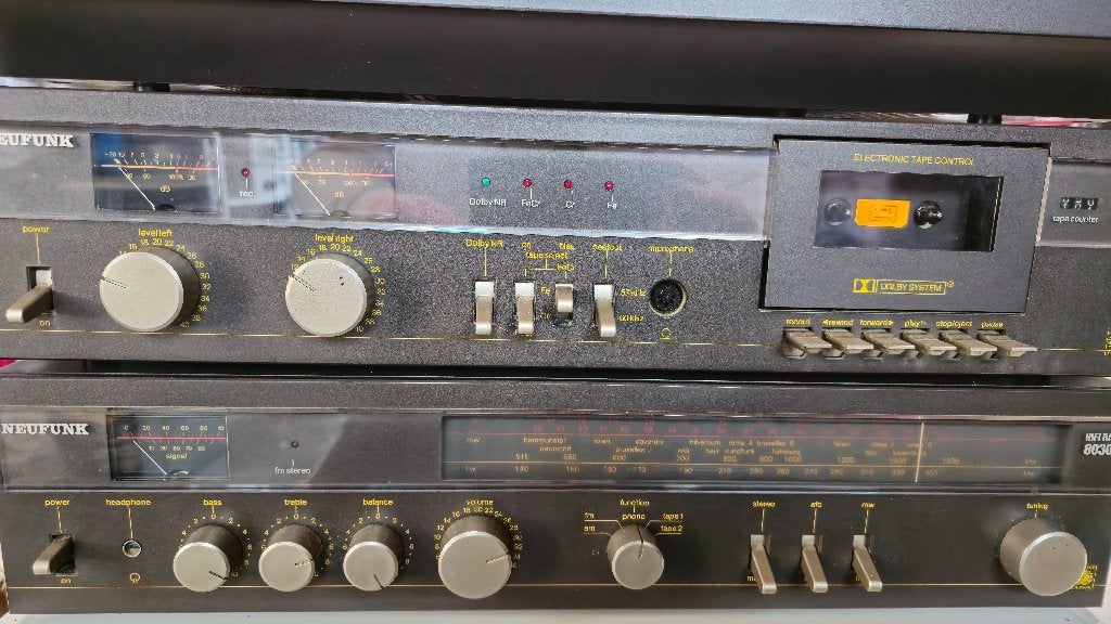 neufunk hifi set pickup versterker en cassette let op defect, Ophalen, Gebruikt, Tuner of Radio, Overige merken