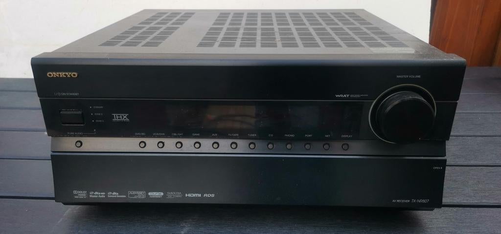 Onkyo TX-NR807 AV Receiver - LET OP, KAPOT!, Audio, Tv en Foto, Ophalen of Verzenden, 120 watt of meer, Onkyo, Gebruikt