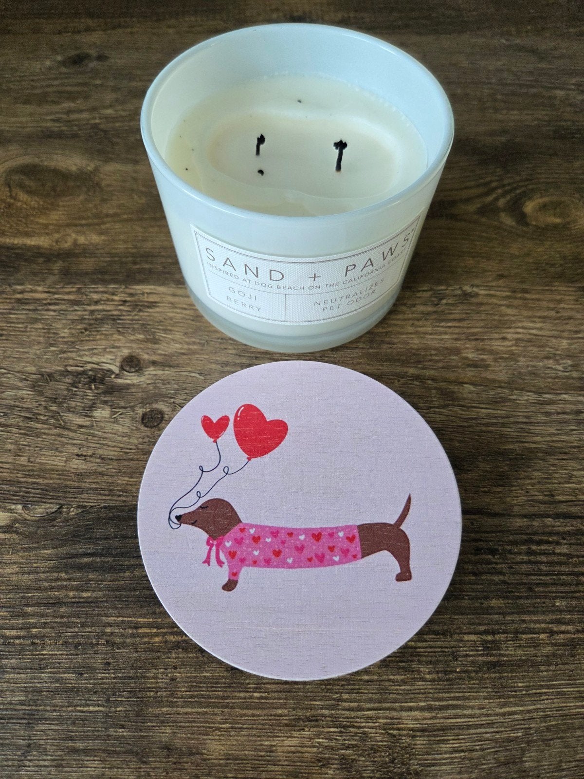 Sand & Paws geurkaars, Ophalen of Verzenden, Zo goed als nieuw, Crème, Kaars