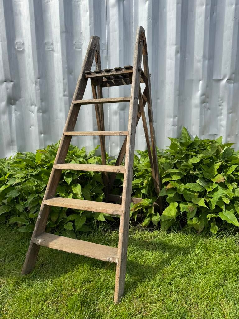 Oude houten schilderstrap trap, Antiek en Kunst, Ophalen