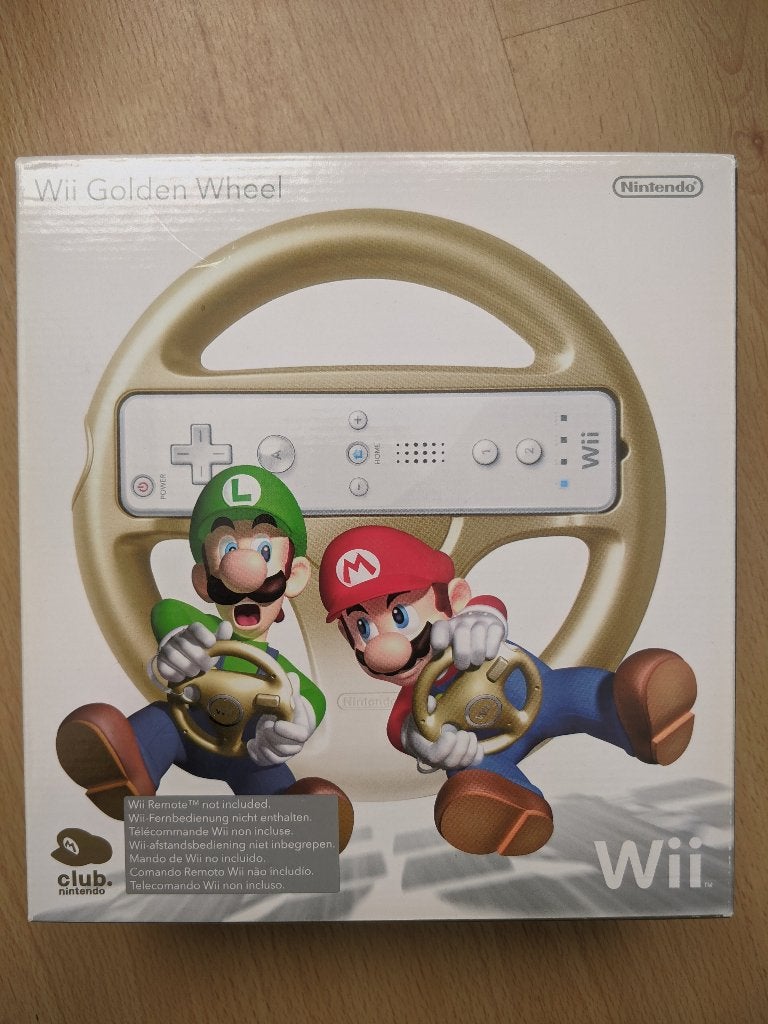 Club Nintendo Golden Wii Wheel (ongebruikt), Spelcomputers en Games, 1 speler, Racen en Vliegen, Nieuw, Ophalen of Verzenden