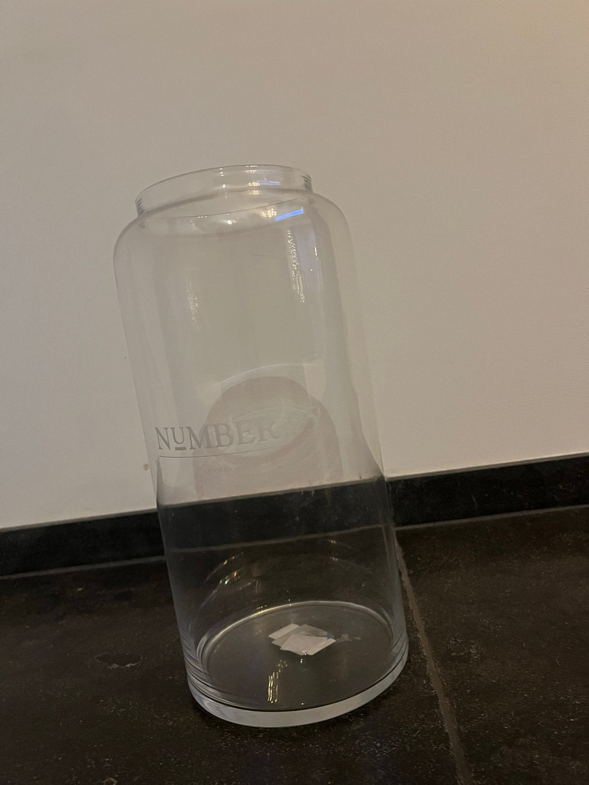 Rivièra Maison hoge vaas - Transparant glas, Ophalen of Verzenden, Zo goed als nieuw, Transparant, Glas