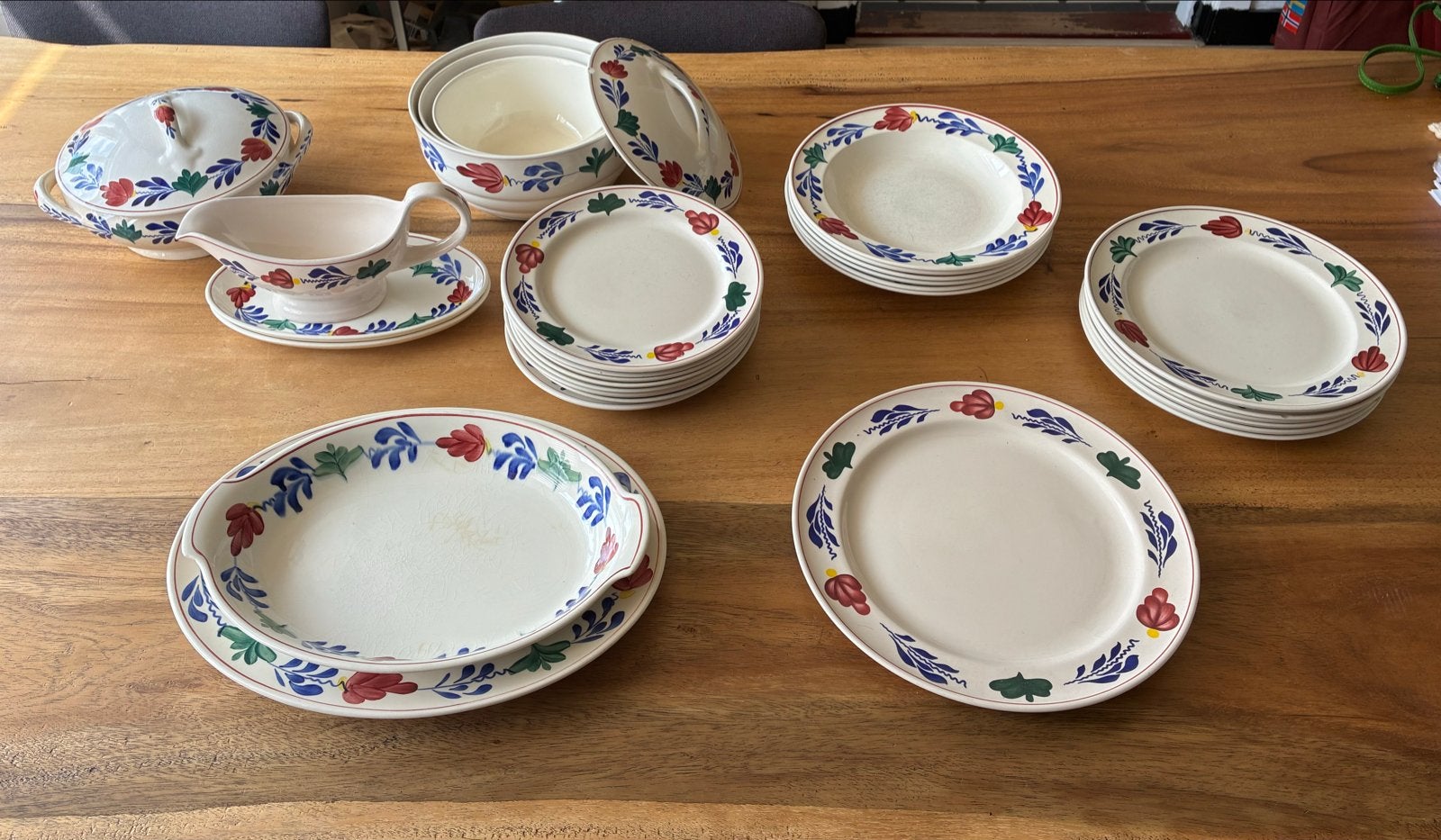 UITGEBREID 30-delig Boerenbont servies - Nieuw en gebruikt, Gebruikt, Keramiek, Landelijk/Boerenbont, Ophalen of Verzenden