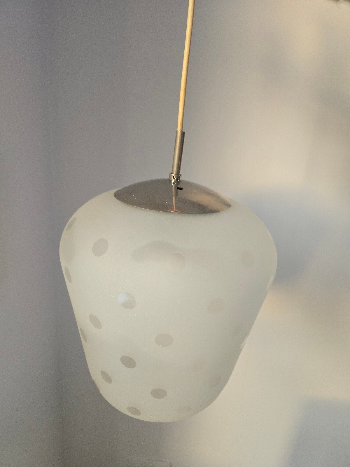 Antieke zweedse Straberry Plafondlamp Orrefors 40S €139, Ophalen of Verzenden, Glas