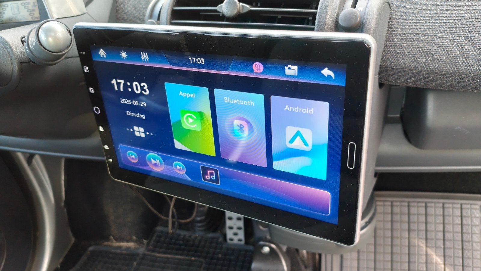 Podofo 10.1 inch draaibaar scherm 1 Din autoradio, Ophalen, Nieuw