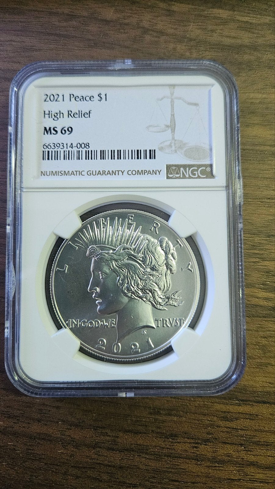 2021 high relief peacr dollar 2021, Ophalen of Verzenden, Noord-Amerika, Zilver