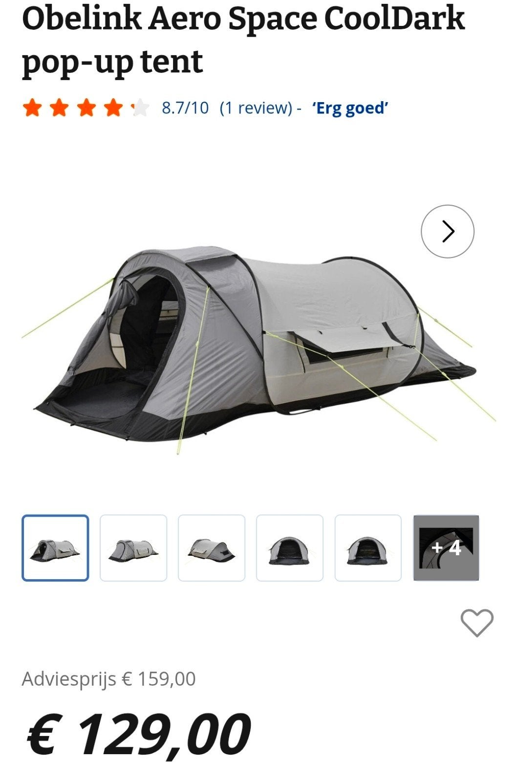 pop-up tent, Ophalen of Verzenden, Tot en met 2