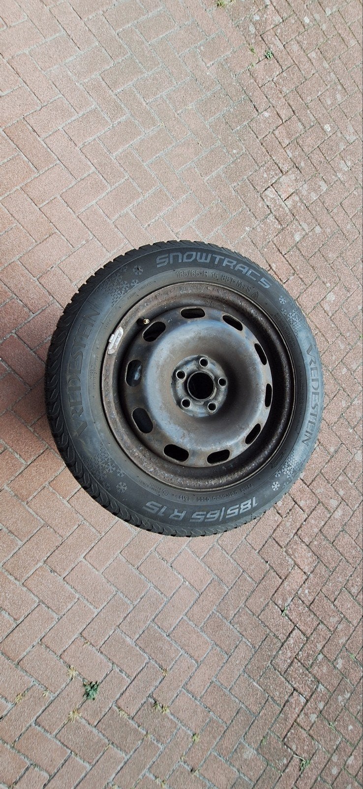 VW Polo velgen met winterbanden 185/65 R15, Ophalen, Gebruikt, 15 inch, Banden en Velgen