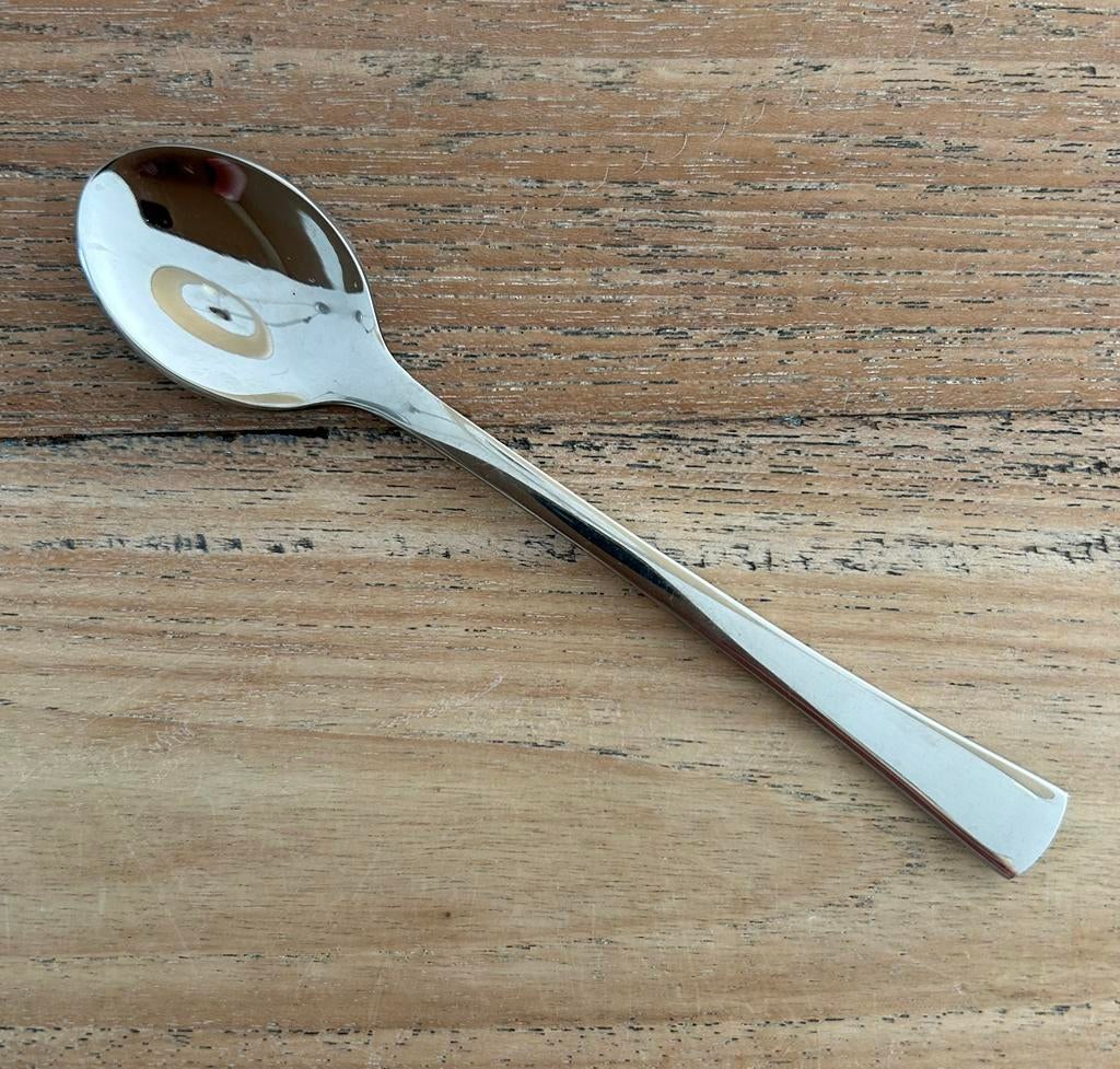 HEPP koffielepel, model Contour, Gebruikt, Ophalen of Verzenden, Rvs of Chroom, Vaatwasserbestendig