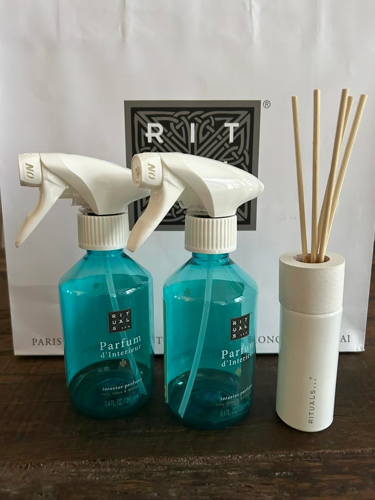 LET OP LEEG !!!! 2 RITUALS INTERIEUR ‘S SPRAYS GEURSTOKJES, Ophalen of Verzenden, Gebruikt
