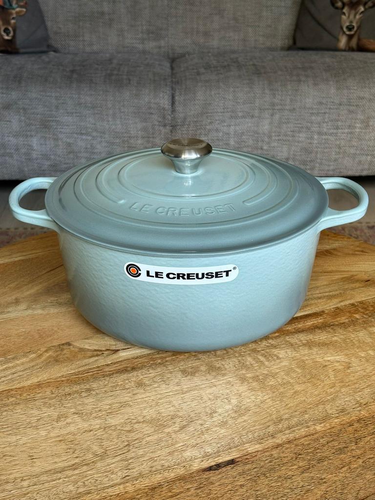 Le Creuset gietijzeren braadpan 30 cm – Sea Salt, Verzenden, Nieuw, Gietijzer, Koekenpan of Braadpan