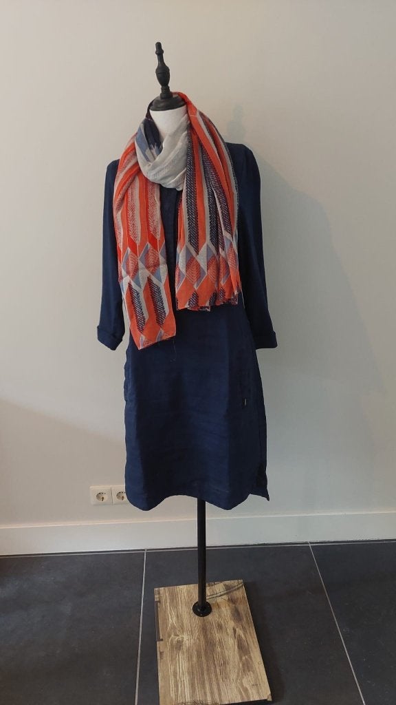 Linnen marineblauwe Jurk Sandwich Maat S / 36, Blauw, Ophalen of Verzenden, Maat 36 (S), Sandwich