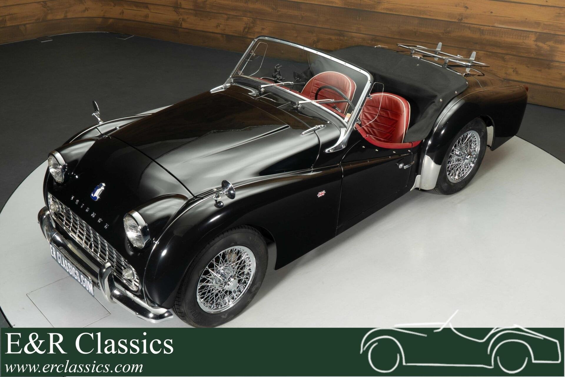 Triumph TR3A Cabriolet | 1961, Auto's, Achterwielaandrijving, Cabriolet, Triumph, Zwart