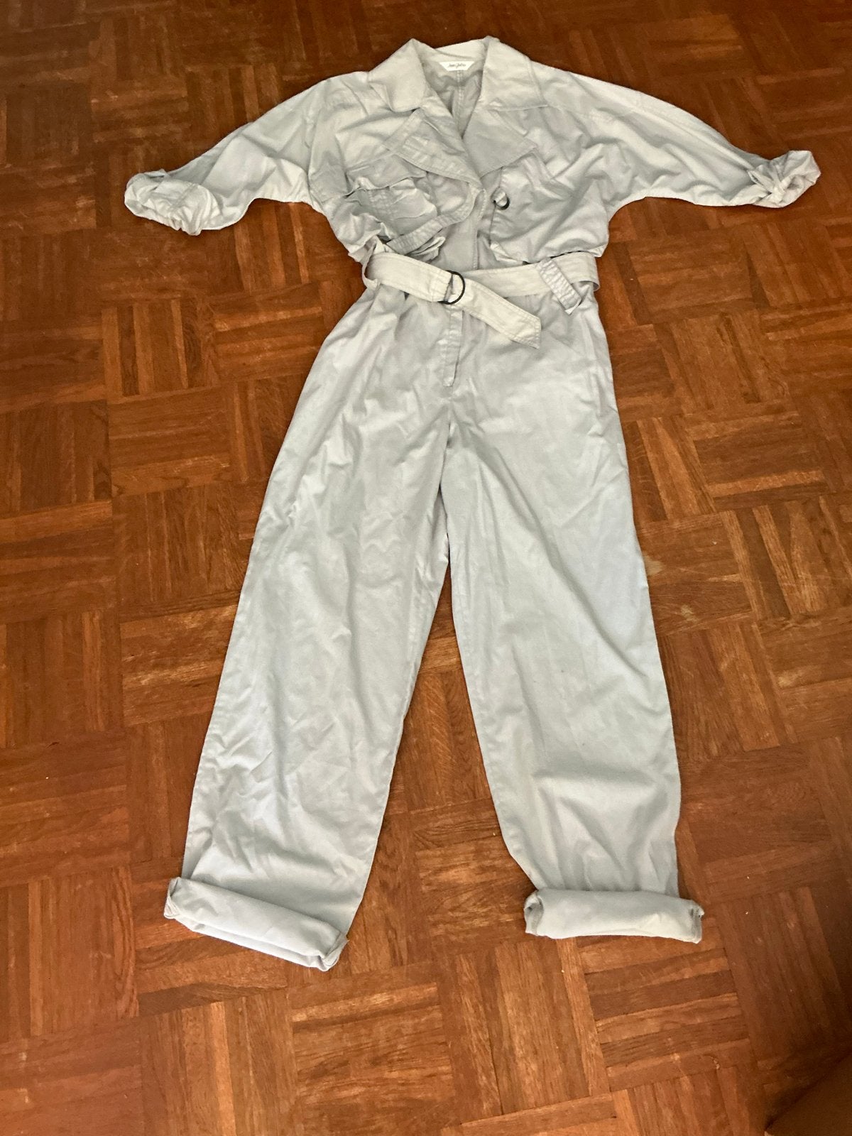 Jean Claire Dames Jumpsuit Maat 36 Grijs Katoen, Ophalen of Verzenden, Zo goed als nieuw, Maat 36 (S), Grijs