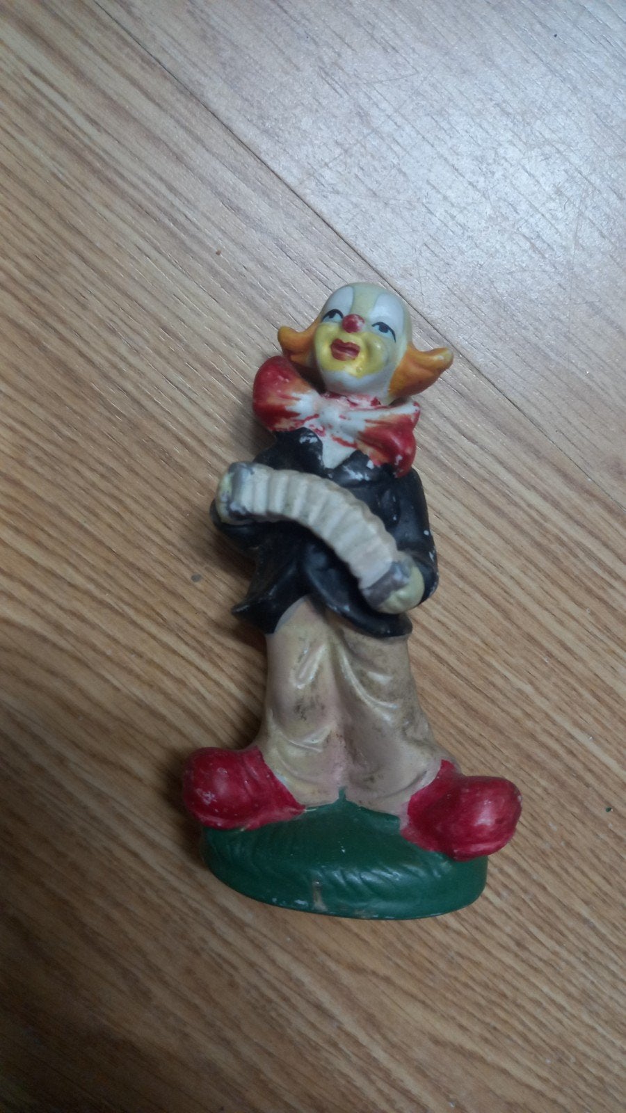 Vintage Clown Beeldje met Accordeon - 12 cm, Ophalen of Verzenden