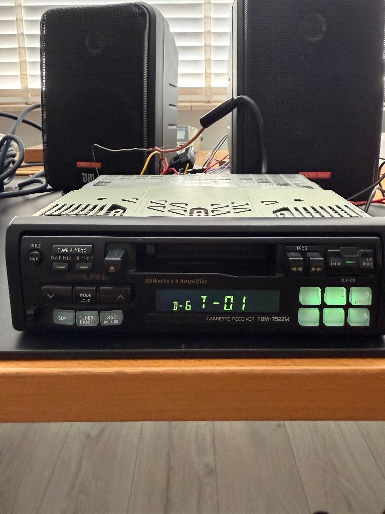 Alpine TDM 7522M youngtimer autoradio+Cd wisselaar, Auto diversen, Ophalen, Gebruikt