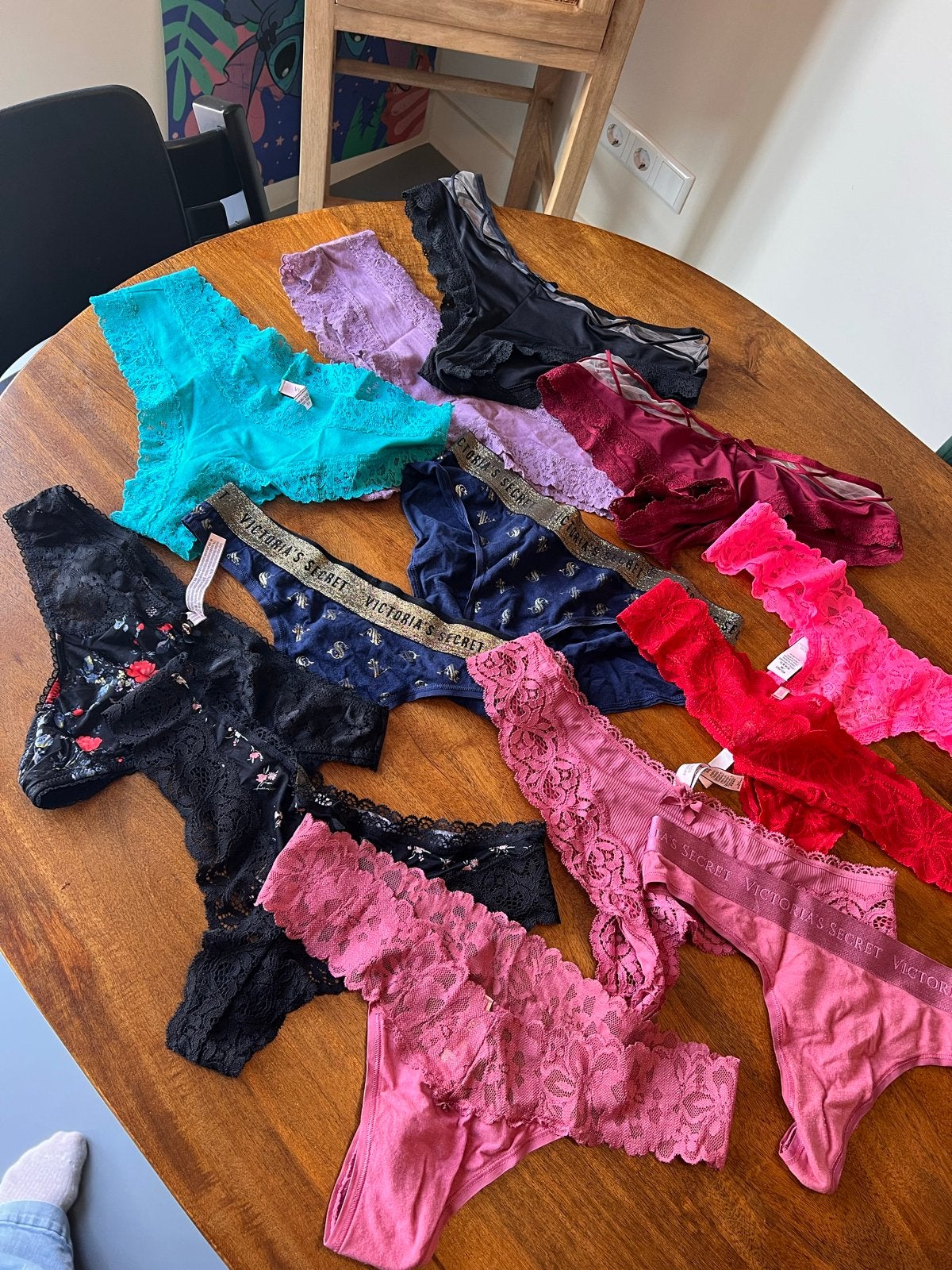 Victoria's Secret ondergoed pakket (7x string, 1x slip, 4x c, Verzenden, Blauw, String
