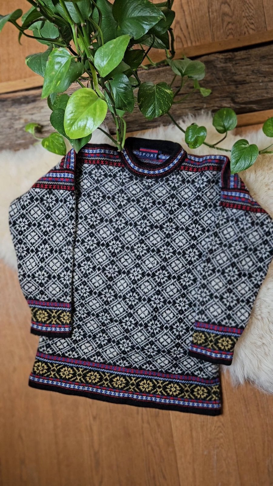 Vintage Scandinavisch noors wollen trui vest, Ophalen of Verzenden, Zo goed als nieuw, Maat 38/40 (M)