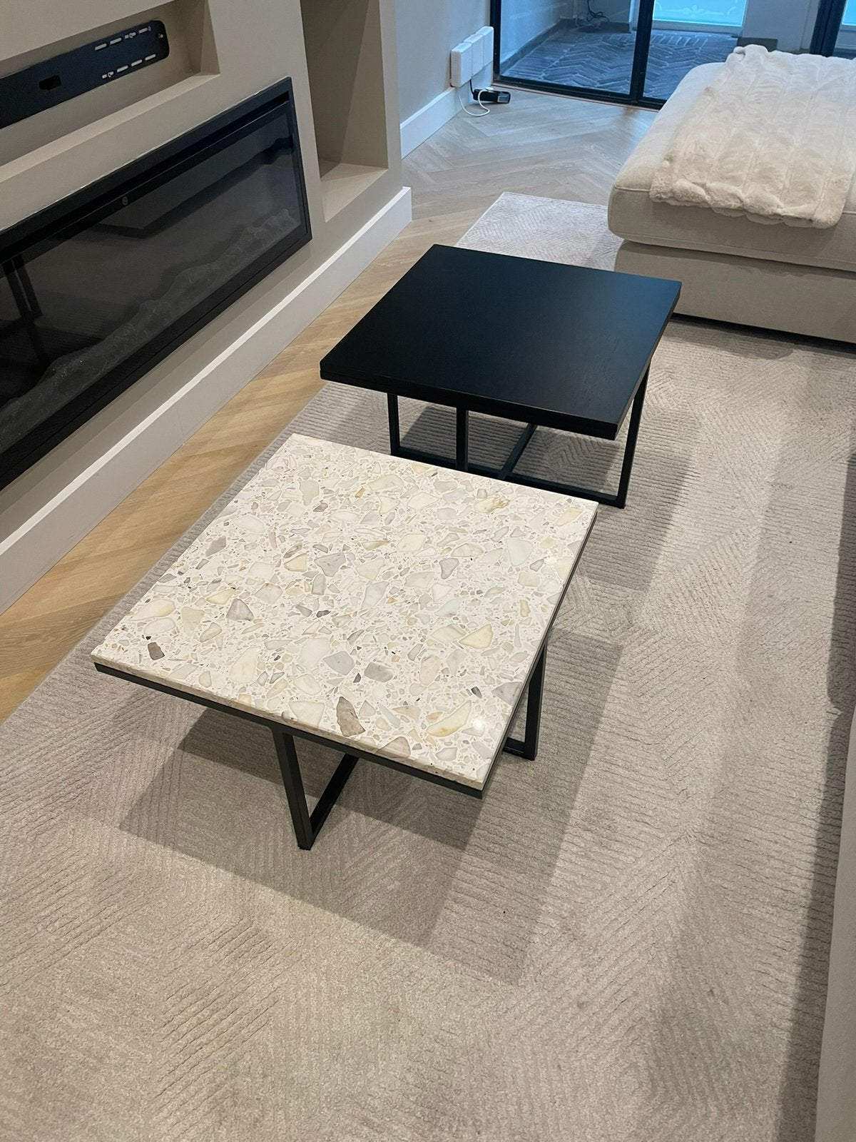 2 prachtige salontafels van Atlas Interiors, Ophalen, Zo goed als nieuw, Rond, 50 tot 100 cm