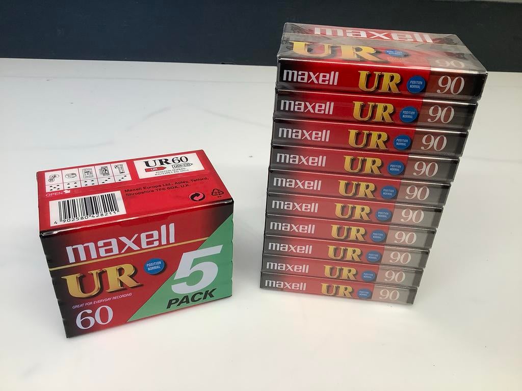 Cassettebandjes Maxell UR60 en UR90 - Nieuw in verpakking, 2 t/m 25 bandjes, Overige genres, Ophalen of Verzenden, Nieuw in verpakking