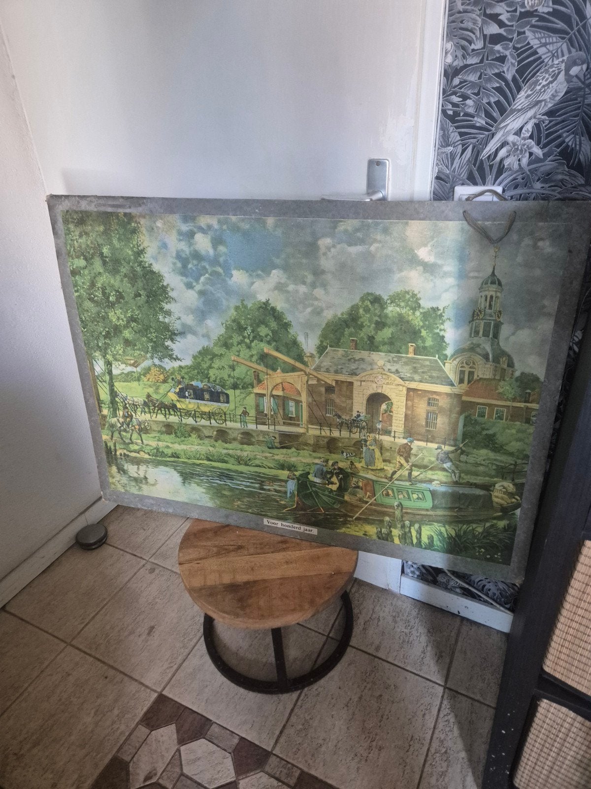 Antieke schoolplaat "Voor honderd jaar" - J.H. Isings, Ophalen, Geschiedenis