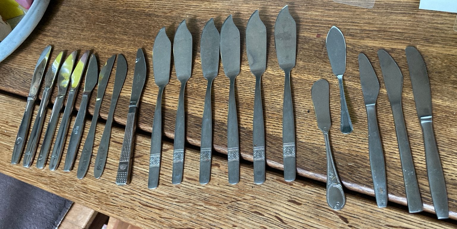 Set van diverse vintage botermesjes, Ophalen of Verzenden