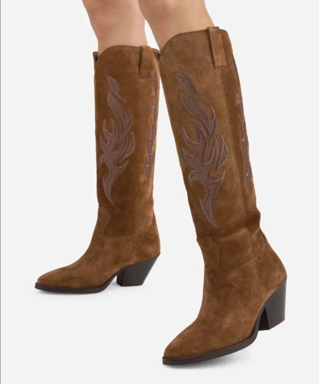 Bronx Laarzen Model Ta-lya Leer Suède Western Stijl, Kleding | Dames, Hoge laarzen, Bronx, Bruin, Verzenden