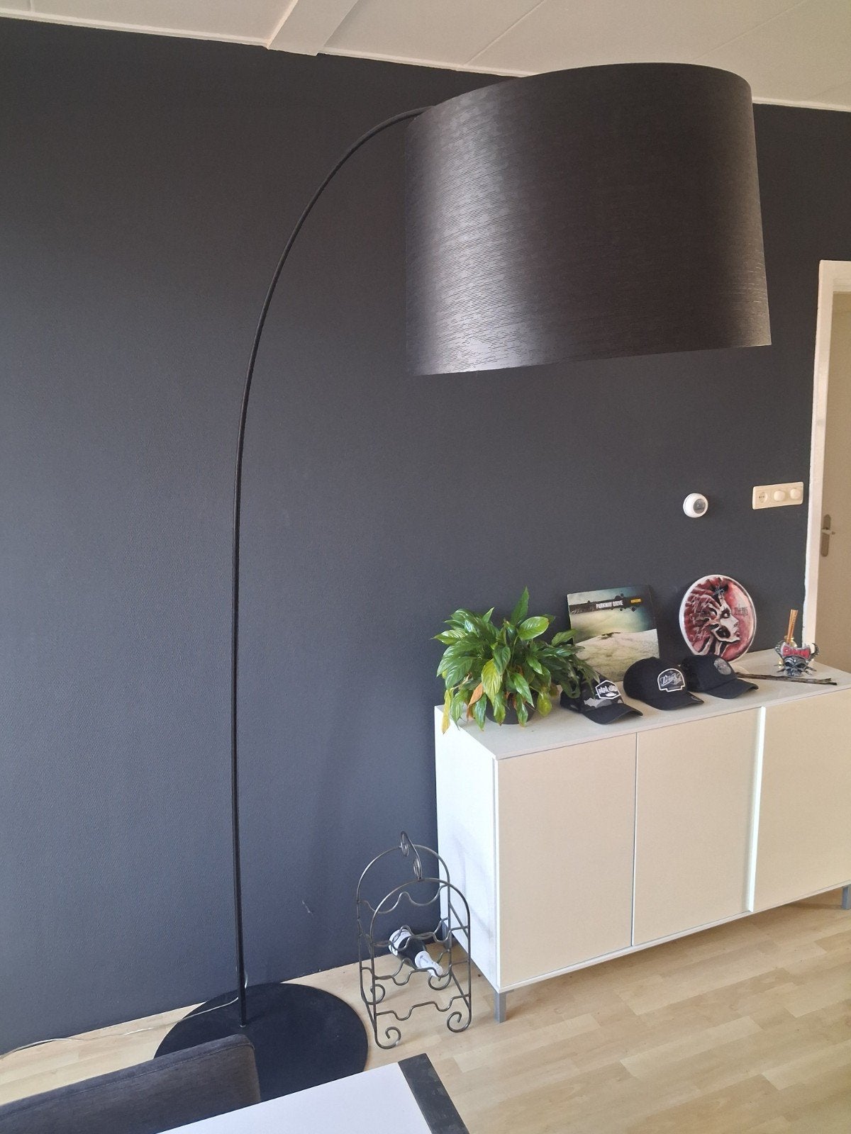 Foscarini Twiggy Terra Booglamp - Zwart, Ophalen, Modern Design, 200 cm of meer, Metaal