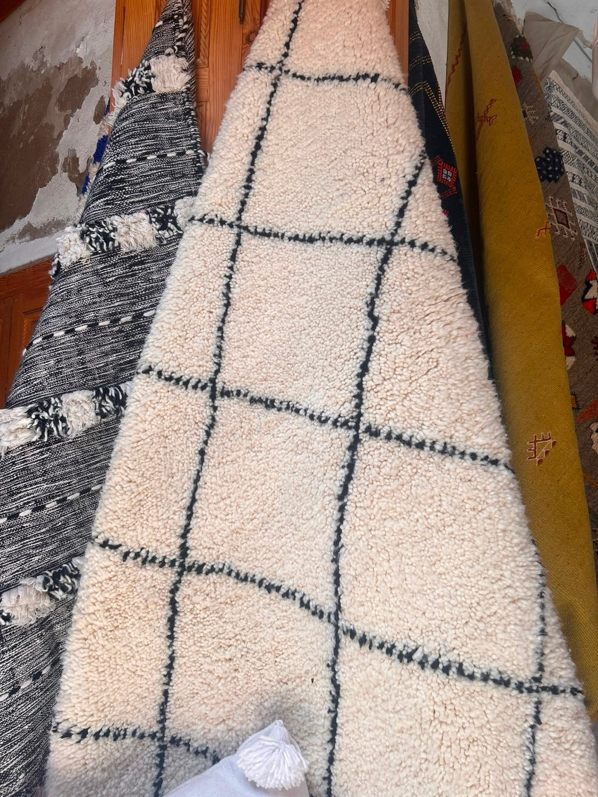 Handgemaakte Marokkaanse deken met pailletten, 100 tot 150 cm, Ophalen of Verzenden, Marokkaans, Bohemien, Etnisch, Grijs