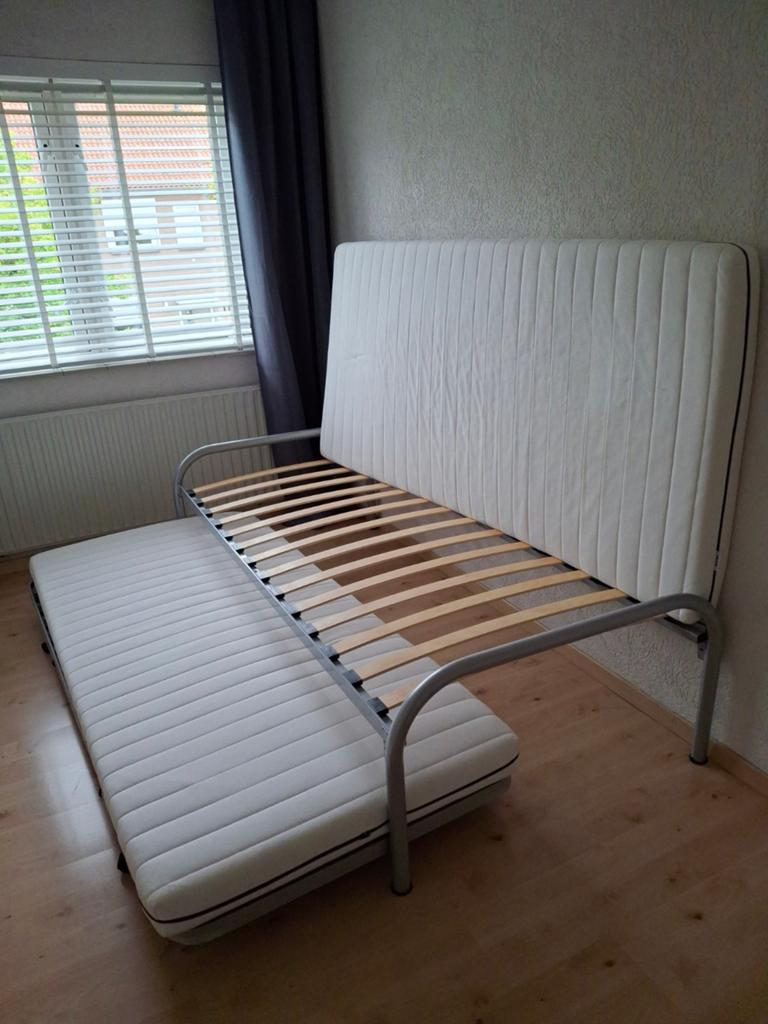 Bed met onderschuifbed, lattenbodems en matrassen 90x200cm, Huis en Inrichting, Slaapkamer | Bedden, Ophalen, Gebruikt, 90 cm