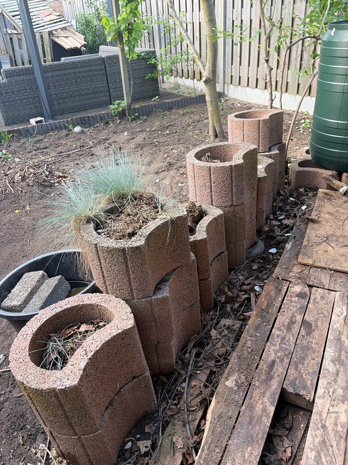 Betonnen bloembakken/plantenbakken voor tuin of balkon, Ophalen, Gebruikt, Balkon, Beton