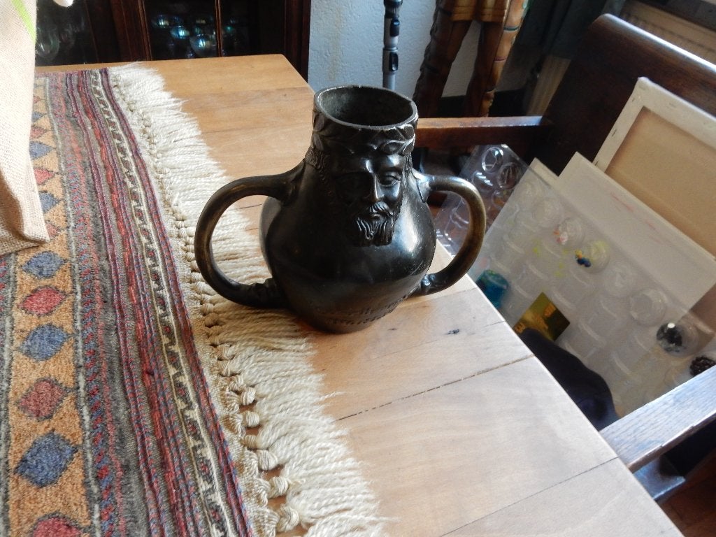 Antieke Bronzen kruik  baardmankruik, Antiek en Kunst, Ophalen of Verzenden